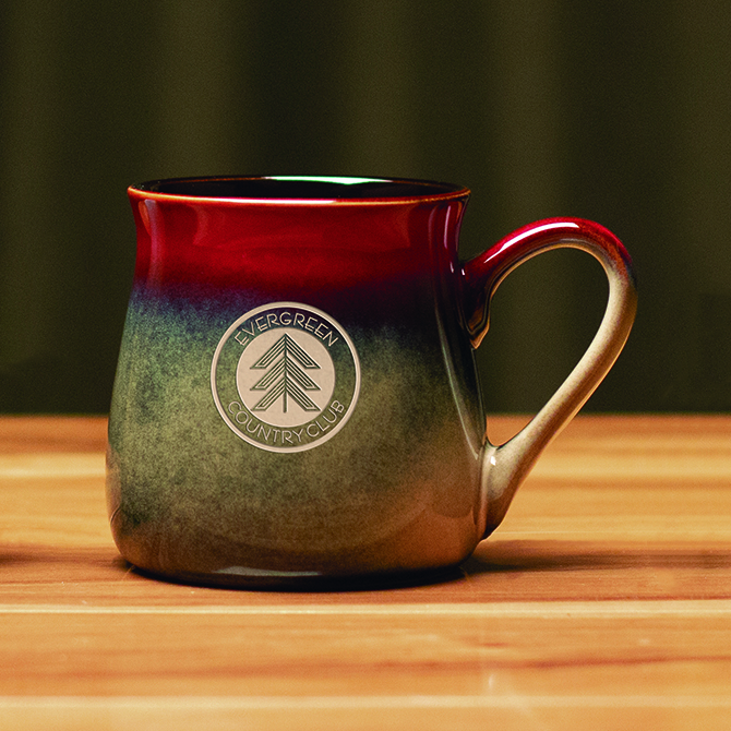 Santa Fe Ceramic Mug, Rust/Beige Sterling Cut Glass